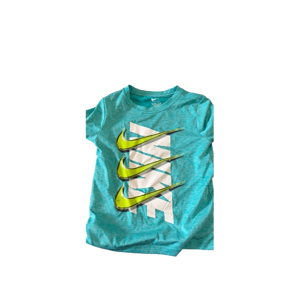 Nike Kids Teal and Lime Graphic Tee